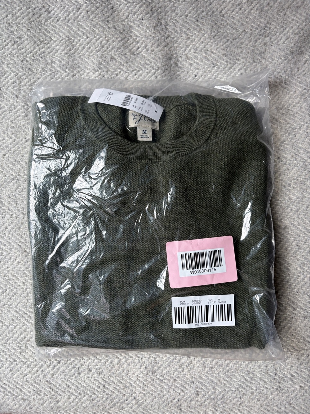 J. Crew Men's Crewneck Sweater in Olive